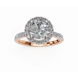 Anillo de Compromiso de Lujo con Corona Radiante y Halo de Diamantes Cultivados en Laboratorio de 1.130 Ct, Oro de 9, 14 y 18 Quilates, Proveedor Mayorista OEM - Product Image 6