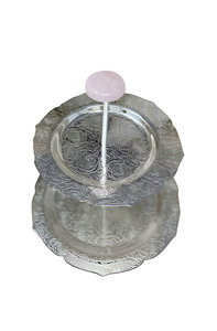 Wedding Silver Metal 2 Tier <b>Cake</b> Stand Dessert <b>Tools</b> Weddings Centerpiece Cupcake Fruit Party <b>Cake</b> <b>Tools</b> - Product Image 5