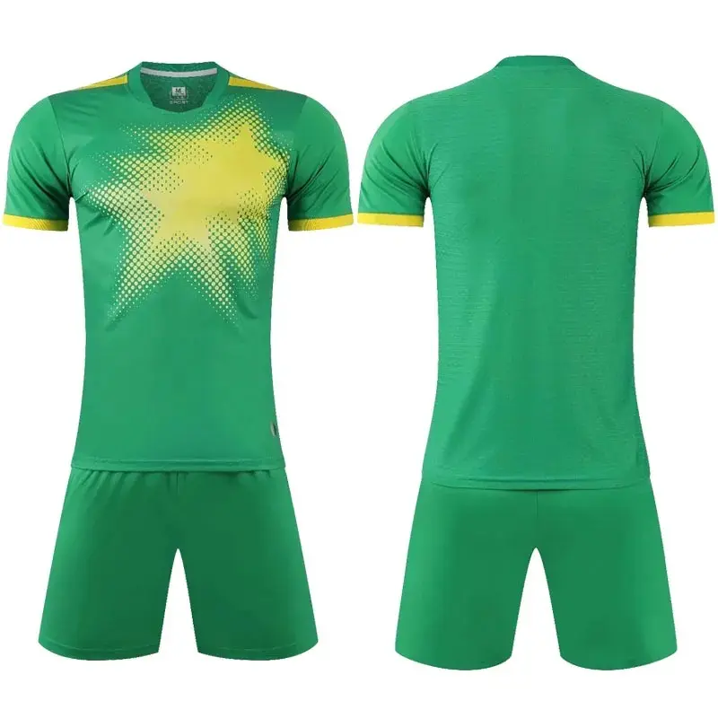 2024 nuevo conjunto de camiseta de fútbol para niños, conjuntos de ropa de entrenamiento de fútbol para niños, uniformes de fútbol personalizados de manga corta, chándal