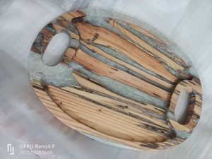 Decorative <b>Slice</b> Chopping Cheese Board Kitchenware Household <b>Craft</b> Solid Resin and Teak Branch Recycled <b>Wood</b> Tray - Product Image 6