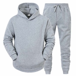 Chándal para hombre 2 piezas Otoño Invierno Casual sólido SweatSuits - Product Image 3