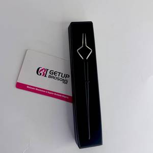Pince à épiler pour cils GETUP BROSONS IMPEX de haute qualité en acier inoxydable, anti-magnétique, anti-statique, pointe lisse de 10 mm, poignée diamantée - Product Image 1