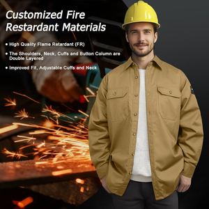 Camisas de trabajo de soldadura para hombres Fr ignífugos soldador ropa 100% algodón Frc resistente al fuego camisas de manga larga occidentales - Product Image 5
