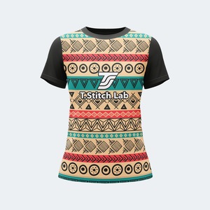 Camiseta de Mujer con Diseño Tribal, Manga Corta, Colores Sólidos, Estilo Urbano, Corte Regular, Precio Razonable, Último Diseño - Product Image 5