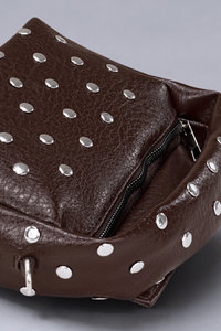 Bolso de Hombro con Tachuelas para Mujer, con Logotipo Personalizado, OEM, Lona Marrón, Cierre de Cremallera Impermeable, Bolso Casual, ODM, Marca Privada, Moda - Product Image 3