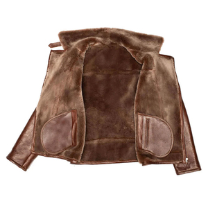 Abrigo de Invierno Casual para Hombre, Todo en Uno, con Cuello Alto de Imitación y Chaqueta de Cuero con Cremallera, Logotipo en la Parte Delantera - Product Image 4