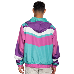 Veste coupe-vent rétro en nylon personnalisée pour hommes grande taille 80s 90s Style vintage léger respirant imperméable manches régulières - Product Image 3