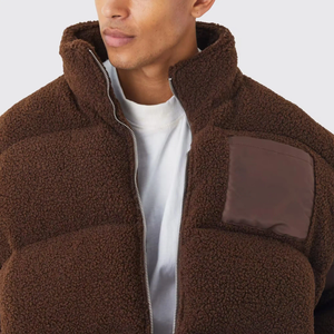 Dernière veste matelassée d'hiver chaude et imperméable pour homme en toile de qualité supérieure avec col montant et logo frontal 2025 - Product Image 3