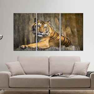 Impression sur toile d'animaux sauvages : Œuvre d'art majestueuse sur la faune pour la décoration de la grotte de l'homme, LOT DE 3 TOILES - Product Image 1