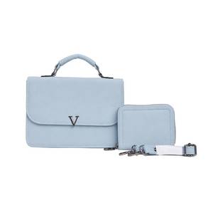 Set di Borsa a Mano e Borsa a Tracolla con Portafoglio Abbinato in Pelle PU, Chiusura Magnetica, Design Texturizzato con Logo V - Product Image 4