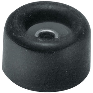 Butoir de porte en caoutchouc noir avec fixation par cheville, hauteur 30 mm, diamètre 18 mm, lot de 100 - Product Image 1