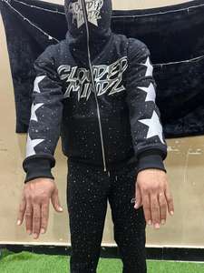 Impression personnalisée pour hommes, ensembles de pantalons de survêtement et sweat à capuche, ensemble de joggers, fermetures éclair complètes, survêtement de jogging de sport en coton - Product Image 3