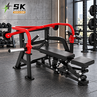 Machine à presser la poitrine plate à charge libre SK pour les distributeurs d'équipements de gym commerciaux, avec banc plat et poignées de pression multi-grip