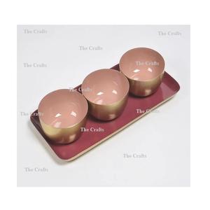 Ensemble de 2 bols à fruits secs en aluminium couleur or, différentes tailles, décoratifs, au prix le plus bas - Product Image 6