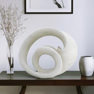 Objet de table blanc artistique, sculpture, pièce décorative de qualité supérieure pour les espaces domestiques contemporains, vente en gros en provenance d'Inde - Product Image 6