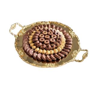 Bandeja de chocolate de metal chapado en oro de alta calidad Diseño clásico hecho a mano para servir dulces - Product Image 5