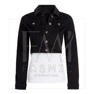 Veste en jean pour femme de style décontracté, personnalisable, de haute qualité, confort supérieur avec rembourrage en coton, tricotée et respirante - Product Image 3