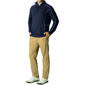 OEM Design Polyester Golf Men's Polo <b>Shirt</b> <b>Zip</b> Pullover Golf <b>Shirt</b> <b>With</b> Long Sleeve - Product Image 6