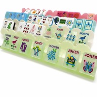 Jeu de tuiles de mahjong modernes en acrylique Garden Glow, design Matcha Pearl, pliable, luxe, 160 pièces, pour les soirées de jeu en famille
