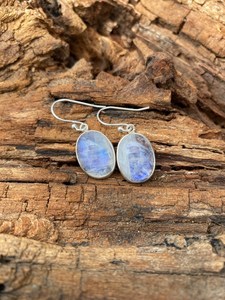 Boucles d'oreilles pendantes en pierre de lune faites à la main, argent sterling 925, bijoux en pierres précieuses pour femmes, cadeau en pierre naturelle - Product Image 2