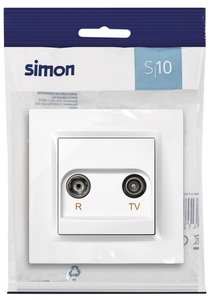 Toma de TV intermedia blanca S10 (Simon F1090487030) - Product Image 1