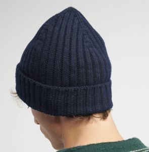 Gorro de calavera acanalado unisex personalizado con parche bordado y logotipo, gorro de punto con puños, gorro de hiedra, gorro blanco para hombre, gorros de lujo de invierno - Product Image 2