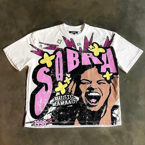 Camiseta Corta Oversize de Algodón Grueso de 250 GSM con Hombros Caídos, Estilo Hip Hop, con Gráficos Personalizados para Hombre, OEM - Product Image 1