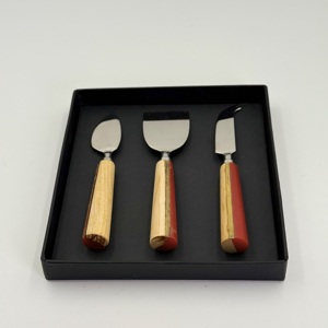 Ensemble de couteaux à fromage en acier inoxydable faits à la main, 3 couteaux à fromage élégants pour la charcuterie, cadeau élégant pour les repas et les réceptions - Product Image 5