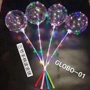 Luce a LED palloncini Bobo trasparenti maniglie colorate 100 pezzi Min per festa di nozze decorazione di laurea per Halloween - Product Image 5