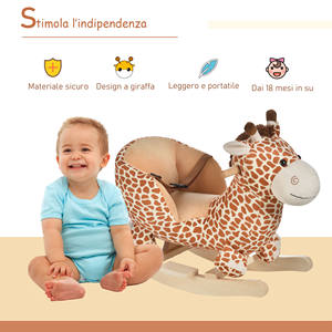 HOMCOM 60x33x45cm Wooden <b>Rocking</b> <b>Horse</b> Giraffe <b>Baby</b> Toy for Children - Product Image 6