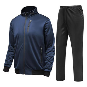 Ensemble de survêtement en molleton respirant à fermeture éclair intégrale, imprimé uni, décontracté et athlétique, unisexe, 2025, fabrication directe, manches longues, vestes et pantalons, hiver - Product Image 5