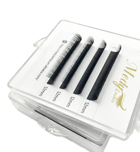 NQ Vente en gros Extensions de cils individuels en soie de cachemire noir mat Plateau de volume vegan fait à la main Marque privée Naturel Individuel - Product Image 1