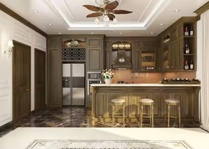 Évier de cuisine modulaire de luxe moderne en bois massif MDF multifonctionnel conçoit des armoires du Vietnam SANYANG - Product Image 3