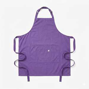 Pink Bib <b>Apron</b> with Front Pocket Canvas Woven Machine Washable Heavy Duty Reusable Daily Cooking Use Simple Style - Product Image 2