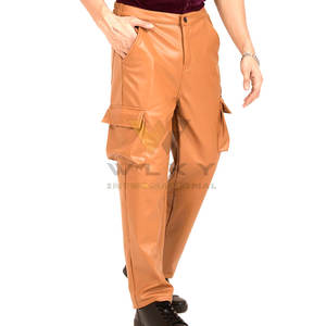 <b>Men</b> Genuine <b>Leather</b> <b>Pants</b> With Stylish Tapered Fit Soft Lining Long Lasting Construction Trendy Look Suitable - Product Image 2