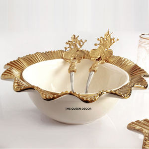 New Collection Silver Leaf Dish <b>Platter</b> With Flower Design Hotels and Restaurant Serving Decorative Bowl - Product Image 4