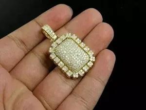 Pendentif en argent 925 avec diamant moissanite taille ronde, breloque chien - Product Image 5