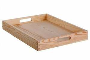 High Quality Wood Serving Tray Custom Natural Color Custom Logo Food Tea Serving Trays restaurant hotel supplies wood tray - Product Image 2