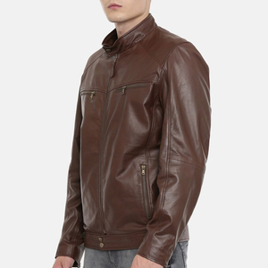 Veste en cuir artificiel pour hommes, de haute qualité et facile à porter, col montant, service OEM, vente en gros avec service OEM - Product Image 2