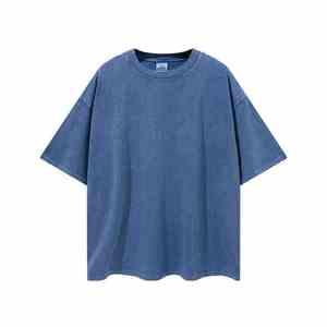 เสื้อยืดผ้าฝ้ายหนาสำหรับผู้ชายตามสั่งลายกราฟฟิกแอซิดไซส์ใหญ่พิเศษไซส์ใหญ่พิเศษสไตล์วินเทจ - Product Image 4