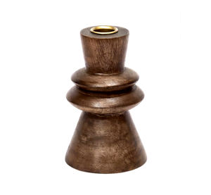 Candelabros cónicos torneados a mano Candelabro geométrico moderno sostenible Candelabro de madera decorativo para el hogar - Product Image 4