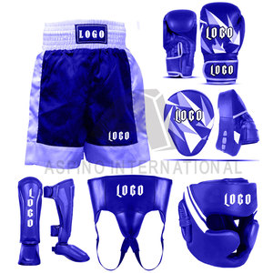 Conjuntos de boxeo ganadores de alta cantidad, equipo personalizado más vendido con protección completa de cuero azul, guantes de boxeo exclusivos de cuero de vaca - Product Image 5