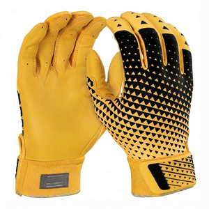 Wholesale Professional Leather Baseball Batting Gloves Custom Design Strong Grip Adjustable <b>Wrist</b> <b>Strap</b> Softball Batting Gloves - Product Image 2