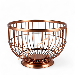 Elegante cuenco de rejilla de alambre de hierro y Metal de 10 pulgadas, Base elevada, cocina decorativa, mesa de comedor, cubierta de exhibición de almacenamiento, estilos de condominio - Product Image 3