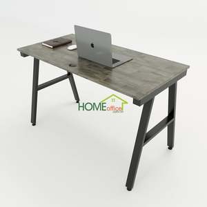 Bureau de travail en bois massif au design minimaliste, facile à assembler, 120x60, forme trapézoïdale, pour bureau à domicile - Product Image 1