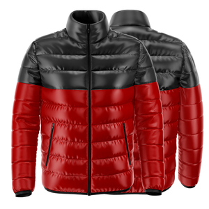 Veste matelassée bicolore personnalisée pour hommes, tenue de sport longue et chaude pour l'hiver avec duvet, état neuf directement du fabricant - Product Image 1