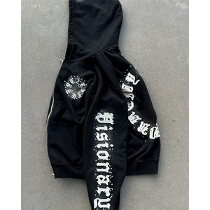 Logo personnalisé décontracté solide tricoté sweats à capuche pour femme French Terry 3d Puff Printing en détresse acide washed Hoodies Sweatshirts - Product Image 4