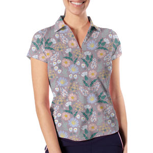 เสื้อยืดกอล์ฟผู้ชายแบบถักลายเรียบ ผ้าฝ้าย 100% สไตล์ทางการ ปักลายซิลค์สกรีน กันยับ - Product Image 1