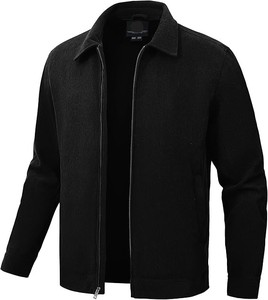 Chaqueta Bomber de pana para hombre Chaqueta ligera con cremallera Casual Vintage Fall Varsity con bolsillos - Product Image 1