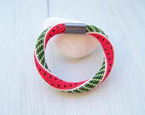 Brazalete de abeja con cuentas hecho a mano-Brazalete para mujeres y niñas - Product Image 3